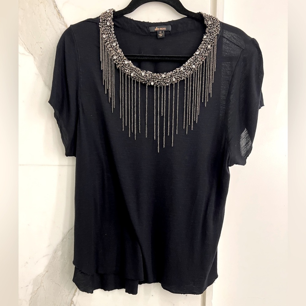 Ella moss jeweled beaded tee XS